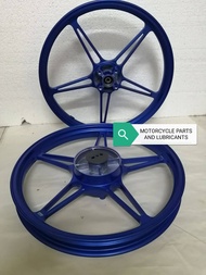 SPORT RIM YAMAHA Y125ZR/LC135 5 SPEED-DEPAN DAN BELAKANG- SIAP BEARING DAN BUSH- BLUE