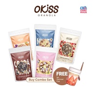 OKISS Granola Sugar Free Combo Chocolate Granola (5 Signature Flavors + FREE Oatmeal Cup)