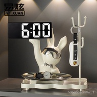 💥Cream Style Entrance Hallway Key Ornaments Gathering Rabbit Clock Decoration Soft Decoration High-Grade Storage Rack