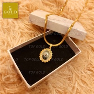 TOP GOLD Iced Out Padre Pio Necklace for Men saudi gold 18k pawnable legit necklace for men gold nec
