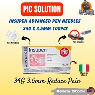 Pic Solution Insupen Advanced 34G 3.5mm 100pcs Easysliding Rapidflow Insulin Needle Jarum Insulin Ja