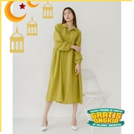 WOMEN'S DRESS - JEANNA MAXI DRESS/nude yellow mustard yellow