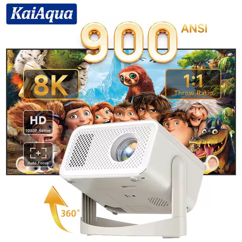 KaiAqua 900ANSI Auto Focus Android 11 Projector Support 4K Native 1080P With Wifi 6 BT5.4 16G Allwin