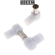 LZEEM Right Angle 90° TV Antennas Connectors, White 90 Degrees Jack Adapter, 90 Degree Cable TV Coax