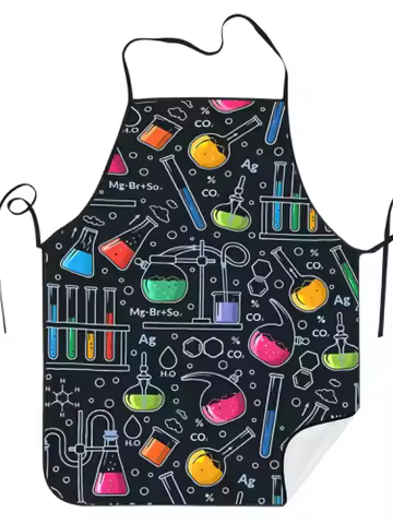 1 Piece Vintage Design Apron with Periodic Table of Elements and Chemical Elements, Unisex, Suitable