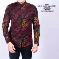 Long Sleeve Songket Batik Shirt For Men