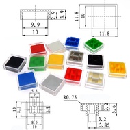 50 Set A14 10x10x5.6mm Long feet Key Caps + Transparent Cover Button Cap Hat Adaptable For B3F-4055 