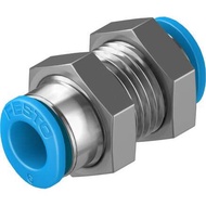 Festo Pneumatic Bulkhead Tube-to-Tube Adapter Straight Push In 6 mm to Push In 6 mm (QSMS-6)