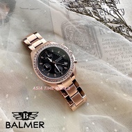 [Original] Balmer 8149L RG-4 Elegance Sapphire Women Watch with Black Dial Rose Gold Stainless Steel