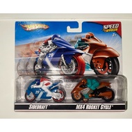 Hot Wheels 2009 Speed cycle 2-pack Sidedraft & MX4 Rocket Cycle