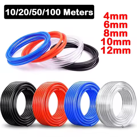 10Meters/20M/50M/100M Air Component Hose Polyurethane Tubing 4mm 6mm 8mm 10mm 12mm Pipe Line Hose Pn