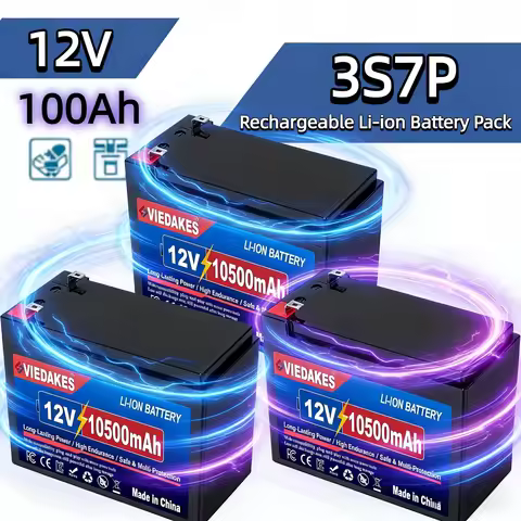 VIEDAKES Brand New 3S7P 12V 100Ah LiFePO4 18650 Battery Pack Power Bank Short Circuit Protection for