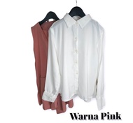 Fashion Wanita Setelan Rompi Vest Buntung Panjang Polos Ikat Plus Kemeja Putih Monalisa