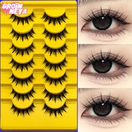 GRPINNEYA 7 Pairs Manga Lashes Faux Mink Lashes Natural Look Wispy Fake Lashes Cosplay Makeup