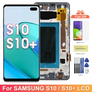 S10 TFT + การเปลี่ยนหน้าจอสำหรับ Samsung Galaxy S10 PLUS จอแสดงผล LCD G975F ทัชสกรีนดิจิตอลพร้อมกรอบสำหรับซัมซุง S10 G973F