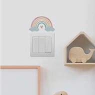 1/4pcs Cute Rainbow Cloud Pattern Switch Stickers, Adhesive Wear-Resistant Removable For Bedroom, Ki