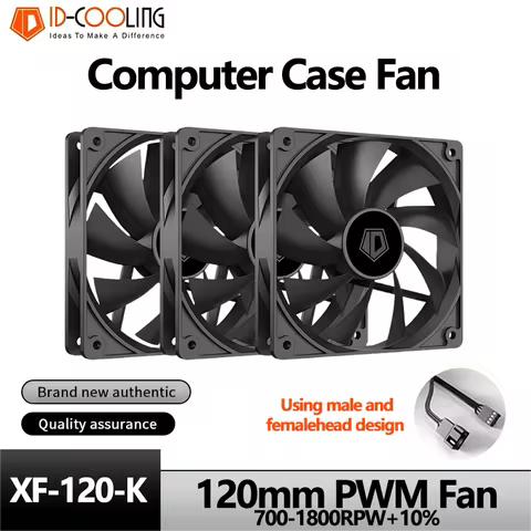 ID-COOLING XF-120-K Simplicity Efficiency PC Gamer Computer Case Fan 12V 4Pin PWM Adjust Speed Seria