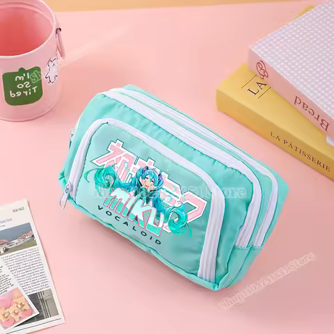 Virtual Singer Hatsunes Miku Pencilcase for Students Large Capacity Stationary Back To School Suppli