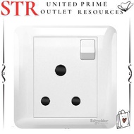 Schneider 15A 250V Round Pin Switch Socket, White,    USE FOR AIRCON