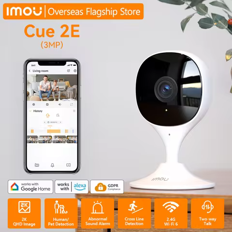 IMOU 3MP Cue 2E Baby Monitor Indoor Video Surveillance Wifi Camera Security Human Detection Night Vi