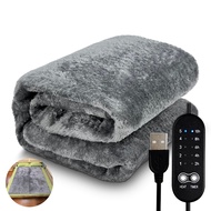 Electric Heating Blanket USB Heater Blanket Plush Winter Warm-Up Adjustable Temperature Timing Heati