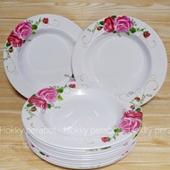 SET ISI 3 PCS PIRING MELAMIN TEBAL UKURAN BESAR 10INCH MELAMIN SNI MOTIF TERMEWAH PIRING PRASMANAN