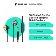 ATLAS SIKENAI A6 Flat-Ear Classic Subwoofer Metal EarphoneHD Call Strong Bass Wide Compatible Ergono