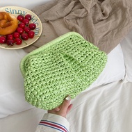 Straw Dumpling Clutch Bag Woven Straw Tote Straw Clutch Purse For Women Summer Beach Bag Wicker Clut