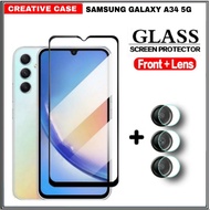 PACKAGE 2 INC 1 Tempered Glass SAMSUNG GALAXY A34 5G Screen Protector - SAMSUNG A34 5G