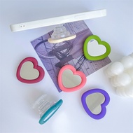 Phone Griptok New Silicone Heart-Shaped Mirror Airbag Bracket Creative Lazy Back Sticker Transparent Desktop Phone Holder Fastened Ring