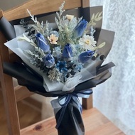 乾燥鬱金香花束 藍色花束 男生花束 乾燥花 永生花 不凋花