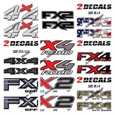 2pcs FX2 FX4 Sports Stickers Truck 4x4 Off Road Decal Decoration Anti Scratch Exterior Sticker Graph