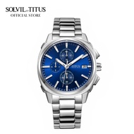 Solvil et Titus Modernist Chronograph Quartz in Blue Dial and Stainless Steel Bracelet Men Watch W06-03308-001