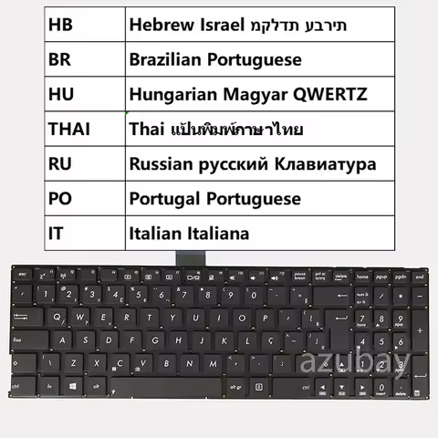 Hebrew Brazilian Portuguese Hungarian Thai Russian Italian Keyboard For Asus DX992LN DX992LP FL5500L
