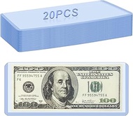 20 Pack Dollar Bill Sleeves - 6.8" x 2.9" Clear Currency Sleeves, Hard Plastic Waterproof Money Hold