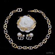 Brass CD Dijia/Factory Collarbone Chain Epoxy European and American Letter High-End Material D Vinta