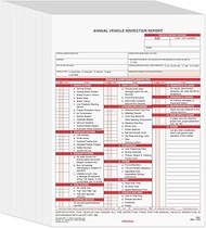 Annual Vehicle Inspection Report 50-pk. - Snap-Out Format, 3-Ply with Carbon Interleaf, 8.5" x 11.75