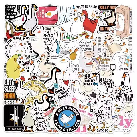 50Pcs Silly Goose Stickers, Certified Silly Goose Sticker, Funny Stickers Goose Bumper Sticker, Ador