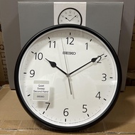 Seiko Clock QXA796K Decorator Matt Black Case White Analog Quiet Sweep Silent Movement Wall Clock QXA796