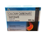 Calcium Carbonate 500mg RAPCENATE  Antacid/Mineral 100 Tablets