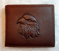 กระเป๋าสตางค์ หนังวัวแท้ The eagle  อินทรีย์ กระเป๋าตังค์พร้อมส่ง ในไทย สังฆทานถวายพระ