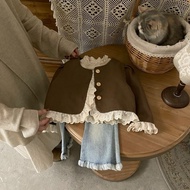 Jacket girls fall 2024 new spring and autumn Western style children's lace jacket lady style