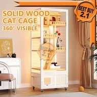 Solid Wood Cat Cage Cat House Pet Cage Indoor Cat Villa Sangkar Kucing Rumah Kucing Besar