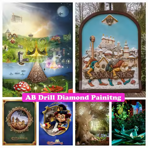 Efteling Park 5D DIY AB Drills Diamond Painting Netherlands Fantasy Children's Paradise Cross Stitch