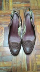 咖啡色 造型 質感 女用皮鞋 高跟鞋 鞋跟8cm GERRY WEBER 38號