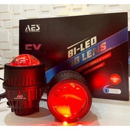 Foglamp Biled Aes FX 3 Inch Blue Lens Devil Eye Merah Breket