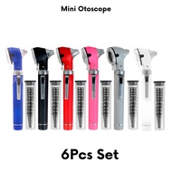 6 Pcs Fiber Optic Mini Pocket Otoscope Set LED Ear Scope Medical Diagnostic ENT Set for Students & D