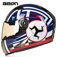 BEON Casco Moto Motorcycle Full Face Helmet Motocross Helmets ECE Approved Classic Motorbike Kart Ra