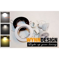 Wynn Design Eyeball Casing with 7W LED GU10 Spotlight Recessed Eyeball Downlight Casing Black / White (EB-1H/GU10-RD)