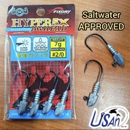 FIXORY HYPER 5X JIGHEAD #5G/7G SALTWATER JIGHEAD MATA KAIL SOFT PLASTIC BULLET TYPE HOOK